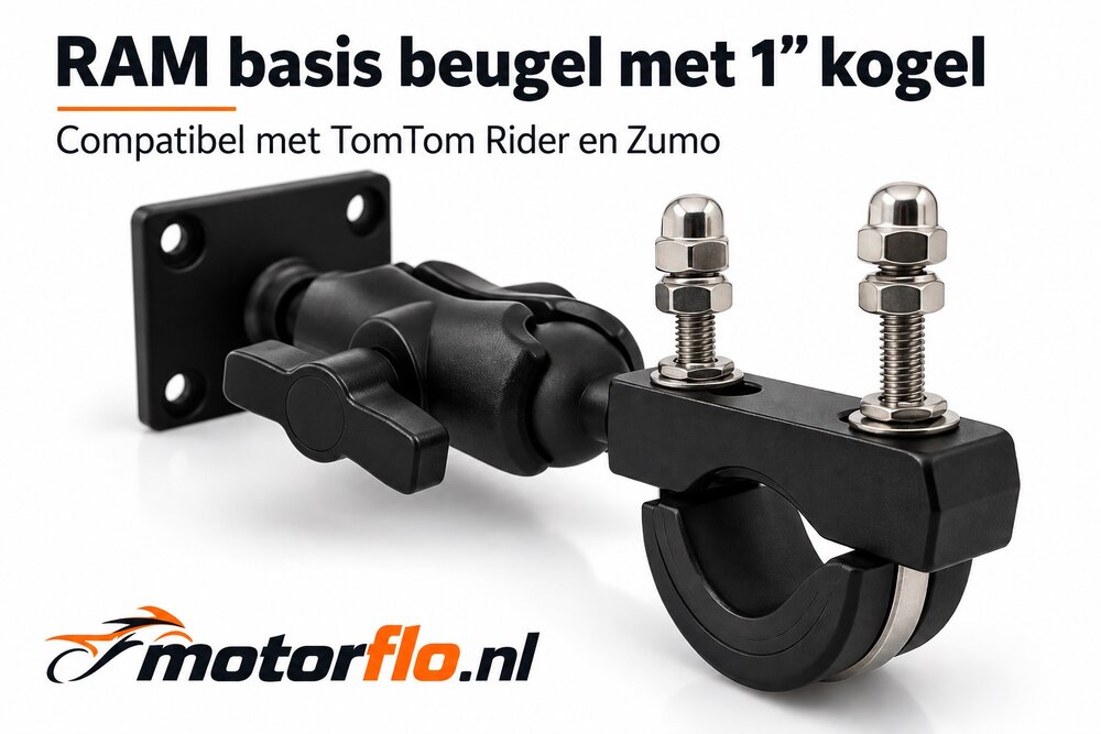 Mount (RAM gebaseerd) voor motor GPS Universeel voor 3.5, 4.3, 5 inch tomtom en zumo 