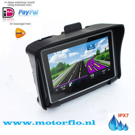 4.3 inch GPS met Nieuwste Kaarten - motorflo