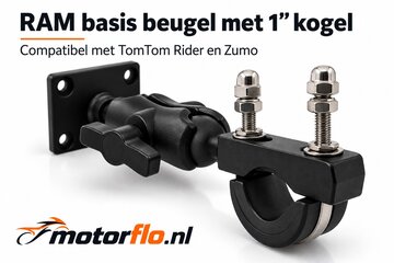 Mount (RAM gebaseerd) voor motor GPS Universeel voor 3.5, 4.3, 5 inch tomtom en zumo 