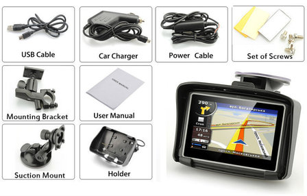 Executie de ober Supersonische snelheid 4.3 inch Motor GPS Navigatie met Nieuwste Kaarten Europa - motorflo