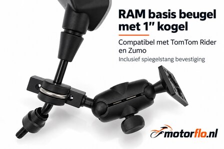 Mount (RAM gebaseerd) voor motor GPS Universeel voor 3.5, 4.3, 5 inch tomtom en zumo 